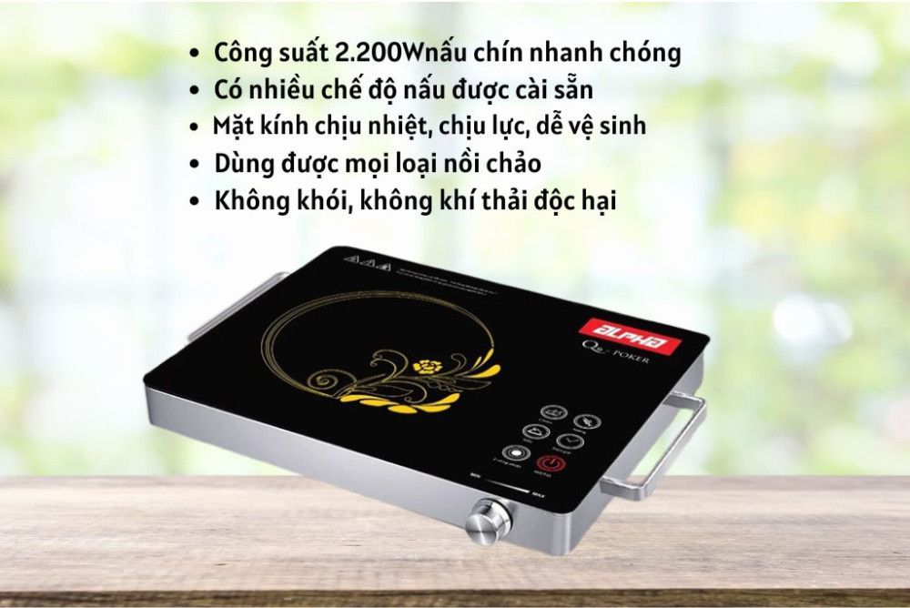 Bếp hồng ngoại đơn Alpha Q6-POKER - Hàng chính hãng
