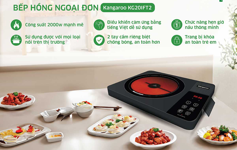 Bếp hồng ngoại đơn Kangaroo KG20IFT2  - Hàng chính hãng