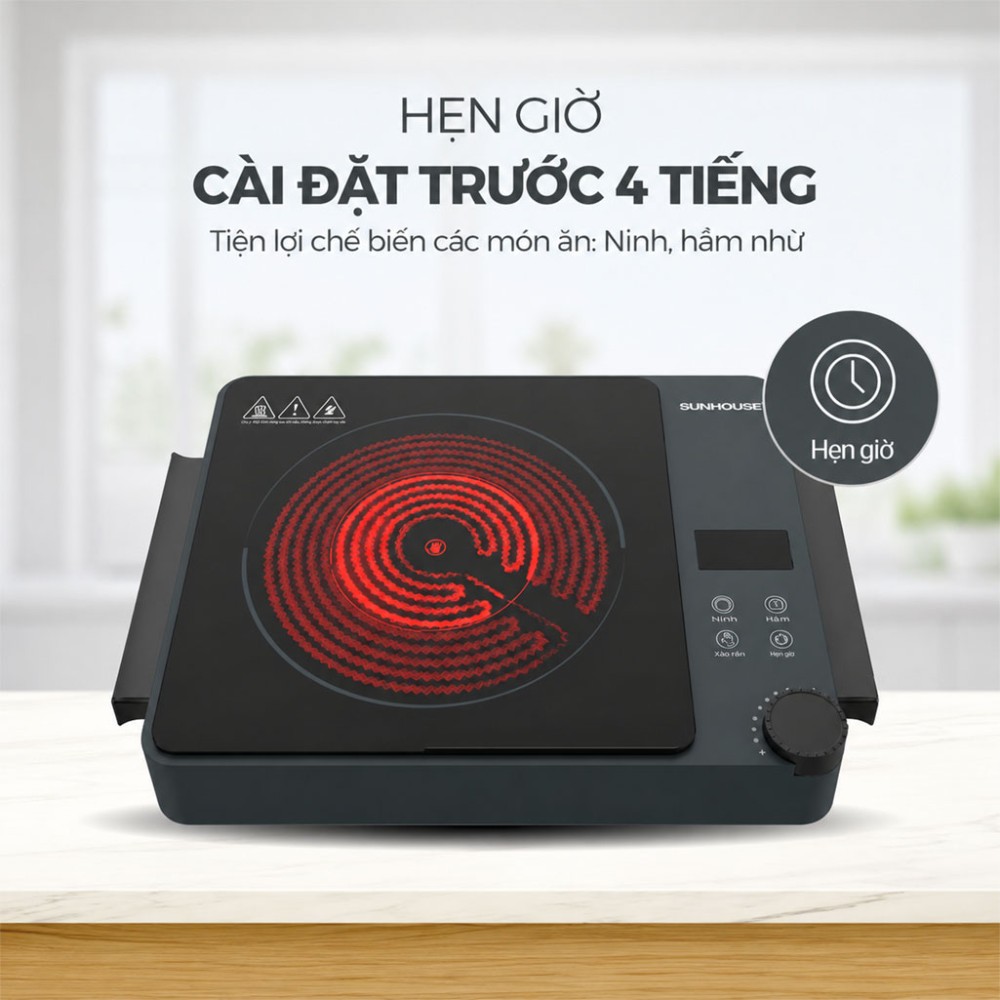 Bếp hồng ngoại hai vòng nhiệt Sunhouse SHD6022 - Hàng chính hãng