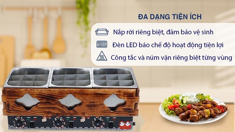 Bếp lẩu điện 27 ngăn Kanto HS-G3T - Hàng chính hãng