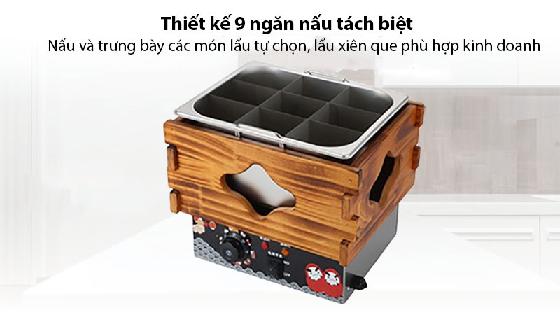 Bếp lẩu điện đơn 9 ngăn Kanto HS-G1T - Hàng chính hãng