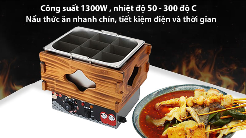 Bếp lẩu điện đơn 9 ngăn Kanto HS-G1T - Hàng chính hãng