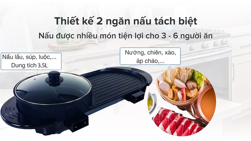 Bếp lẩu nướng đa năng Matika MTK-6929 - Hàng chính hãng