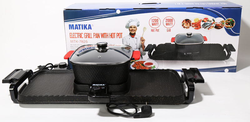 Bếp lẩu nướng đa năng Matika MTK-7826 - Hàng chính hãng