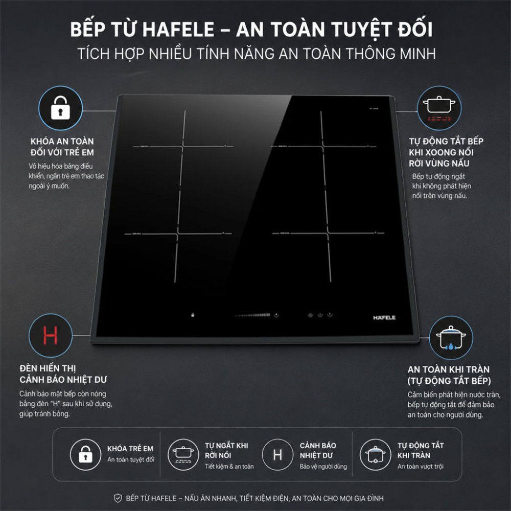 Bếp từ 4 vùng nấu Hafele HC-I604D 535.02.040 - Hàng chính hãng