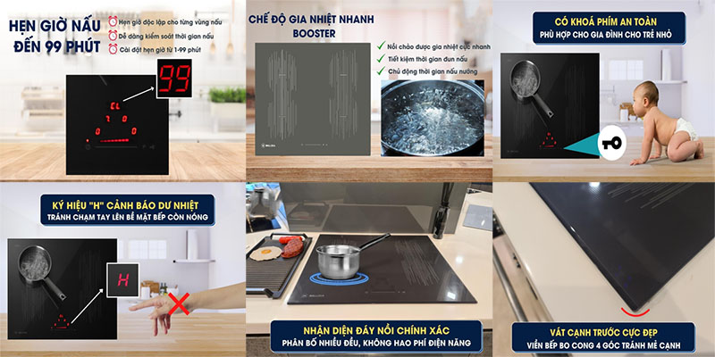 Bếp từ 4 vùng nấu Malloca MI-594 LINEAR - Hàng chính hãng