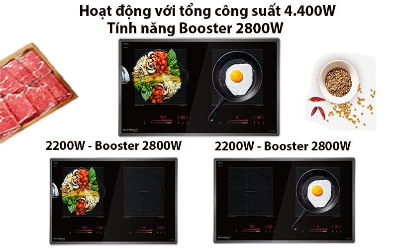 Bếp từ đôi Inverter Eurosun EU-T726Pro - Hàng chính hãng