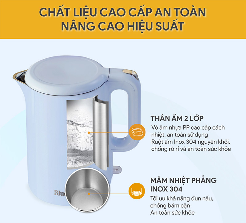 Ấm đun siêu tốc BlueStone KTB-3457 1.5 Lít - Hàng chính hãng