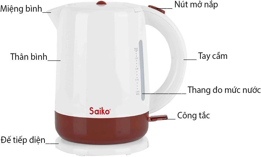 Bình đun siêu tốc Saiko CK-2151 - Hàng chính hãng