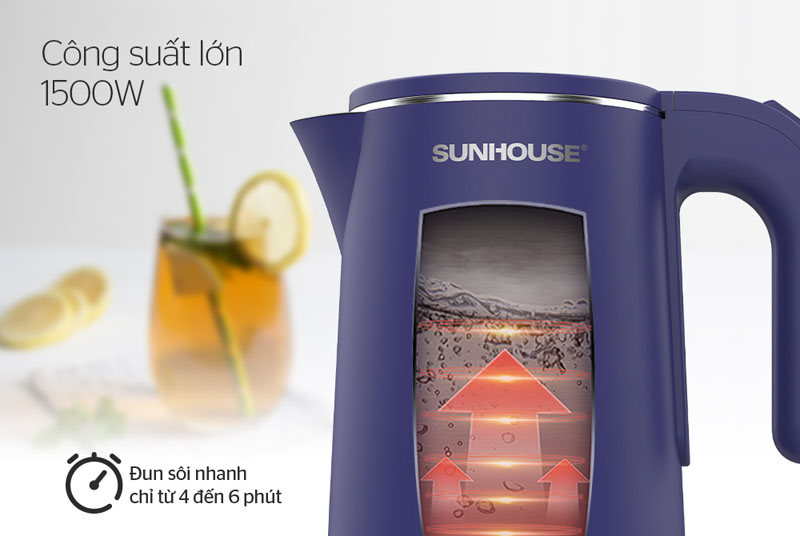 Bình đun siêu tốc Sunhouse 1.8 lít SHD1355 - Hàng chính hãng