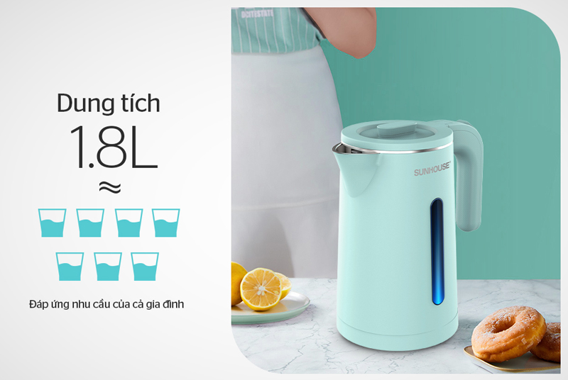 Bình đun siêu tốc Sunhouse SHD1351 ( 1.8 lít) - Hàng chính hãng