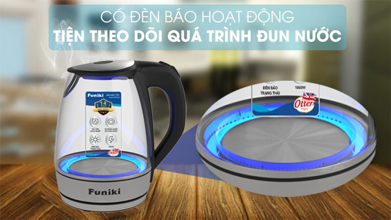 Bình đun siêu tốc thủy tinh Funiki HKT5232 - Hàng chính hãng