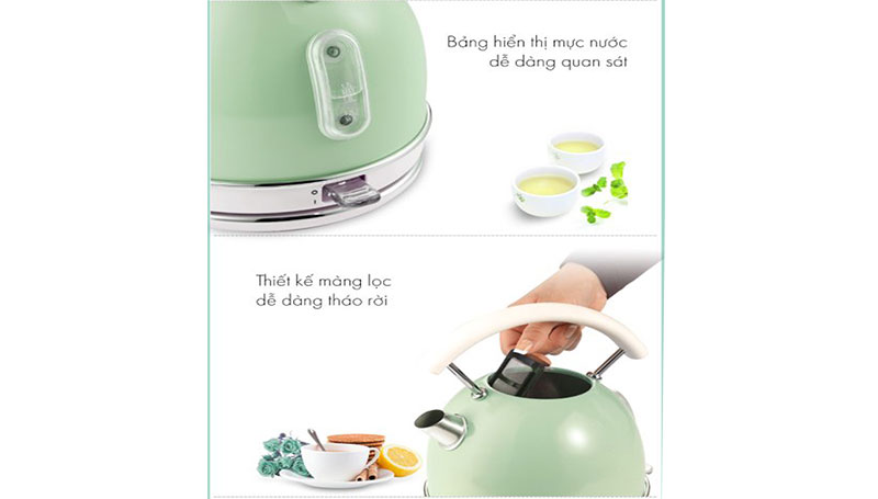 Bình đun siêu tốc tròn 1,7 lít Ariete MOD.2877/04 - Hàng chính hãng