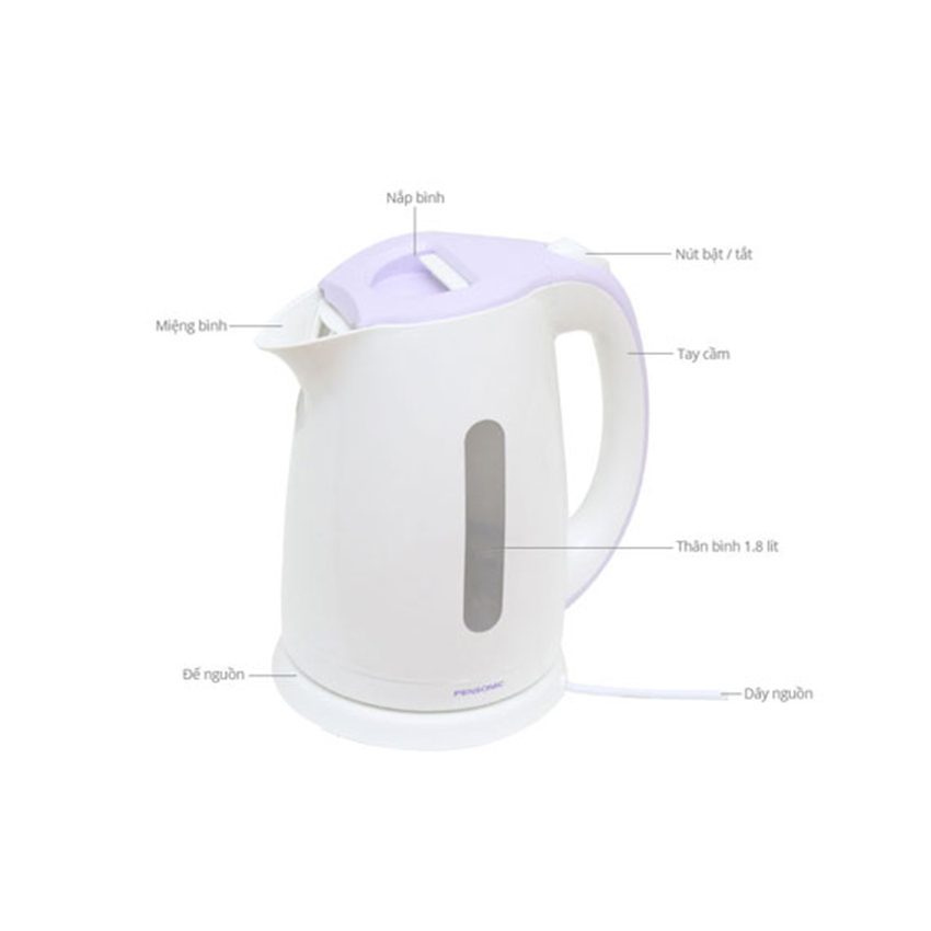 Bình đun siêu tốc Pensonic PAB-1701G - Hàng chính hãng