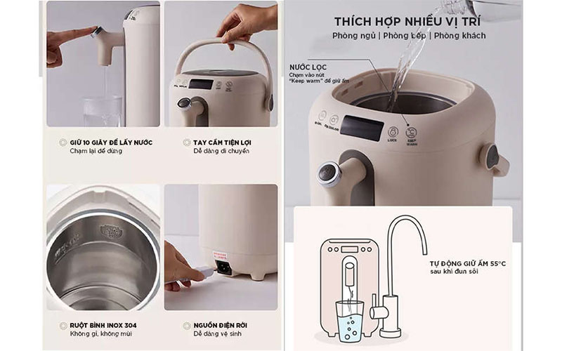 Bình thủy điện Bear KE-B30V1 - Hàng chính hãng