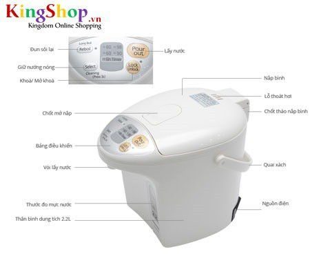 Bình thủy điện Panasonic PABT-NC-EH22PWSY - Dung tích 2.2L   - Hàng chính hãng