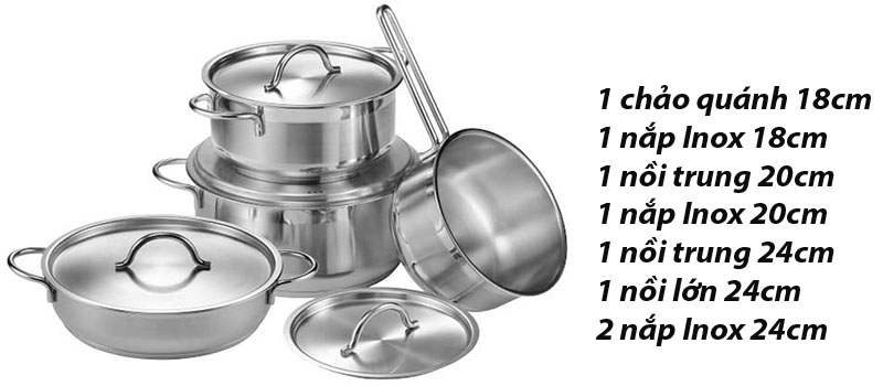 Bộ 4 nồi Inox PoongNyun LCP-8PSET - Hàng chính hãng