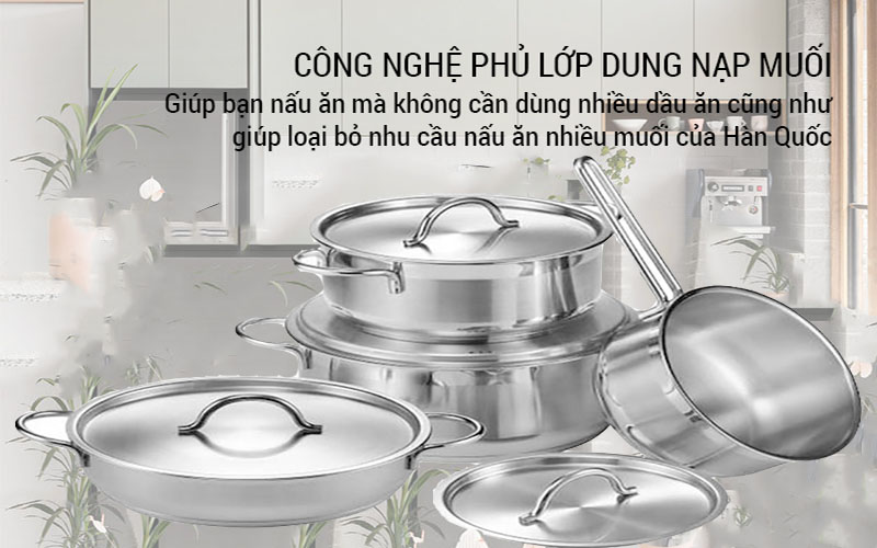 Bộ 4 nồi Inox PoongNyun LCP-8PSET - Hàng chính hãng