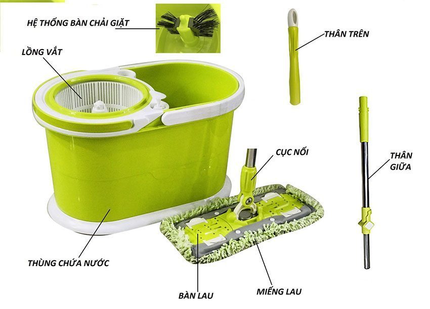 Bộ cây lau nhà vắt xoay 360 độ Panworld PW-44 - Hàng chính hãng