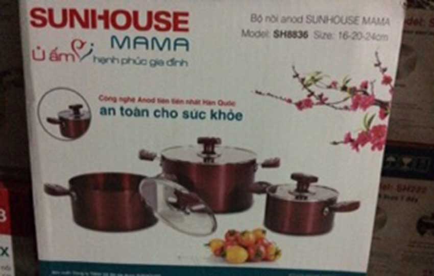 Bộ nồi Anod Sunhouse mama SH8836 - Hàng chính hãng