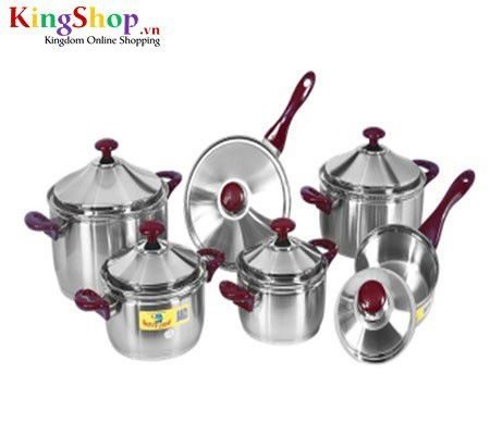 Bộ nồi inox Happy Cook 3 đáy HC 12C - Hàng chính hãng