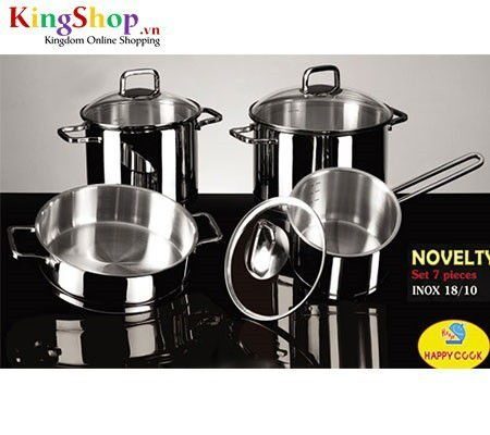 Bộ nồi Inox Happy Cook Novelty HC07NV - Hàng chính hãng