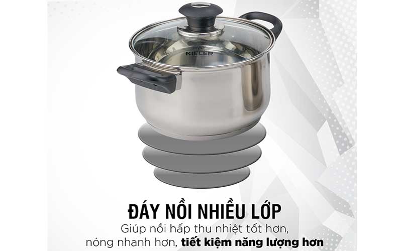 Bộ nồi chảo inox 6 món cao cấp Kieler RW1222 - Hàng chính hãng