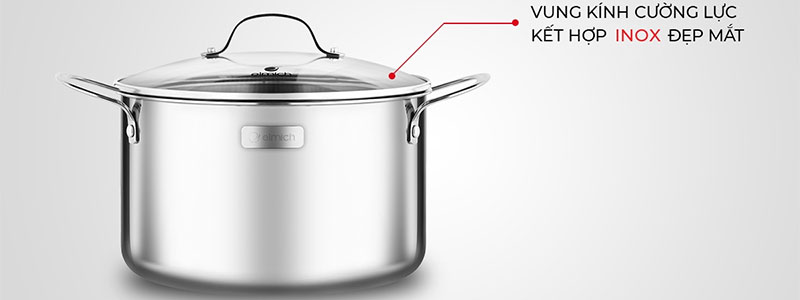 Bộ nồi inox cao cấp 3 lớp đáy liền Elmich Trimax 2353741 - Hàng chính hãng