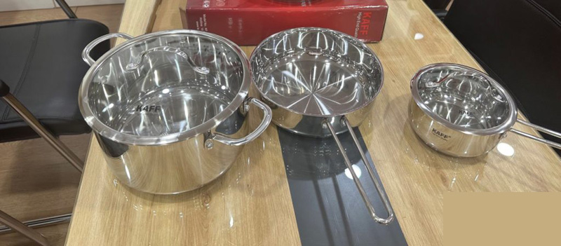 Bộ nồi inox cao cấp 3 món Kaff KF-ST05304 - Hàng chính hãng