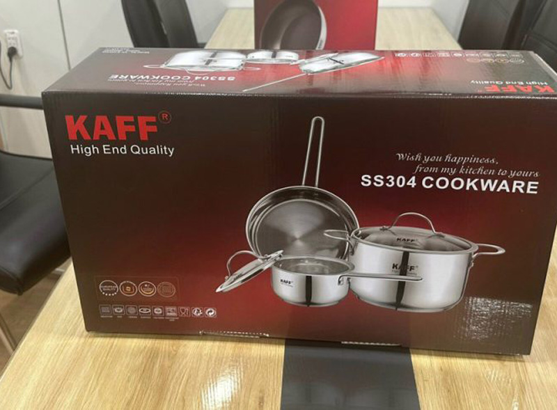 Bộ nồi inox cao cấp 3 món Kaff KF-ST05304 - Hàng chính hãng