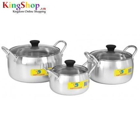 Bộ nồi nhôm táo Happy Cook AP06G  - Hàng chính hãng