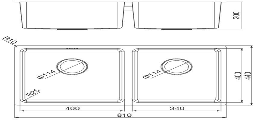 Bồn rửa chén 2 ngăn Malloca MS6081 - Hàng chính hãng