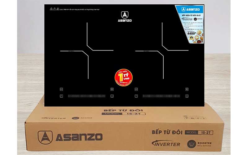 Bếp điện từ đôi Asanzo IS-2T - Hàng chính hãng