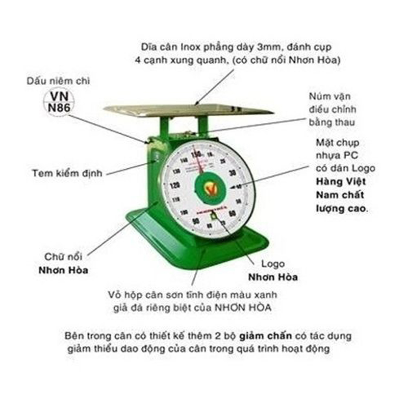 Cân đồng hồ Nhơn Hòa 150kg CĐH-150 - Hàng chính hãng