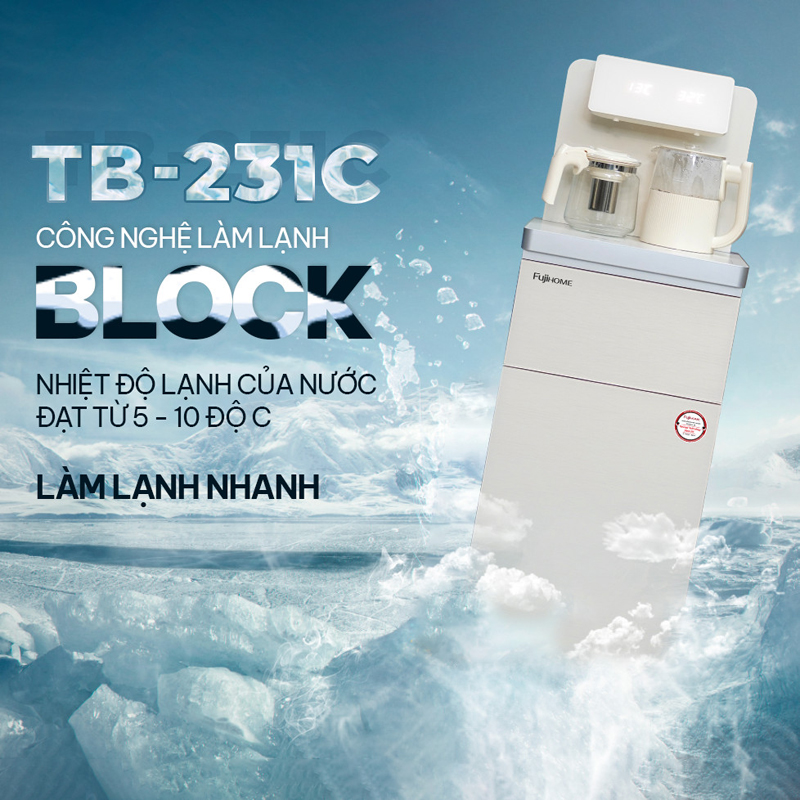 Cây nước nóng lạnh kết hợp bàn pha trà, cafe FujiHome TB-231C - Hàng chính hãng