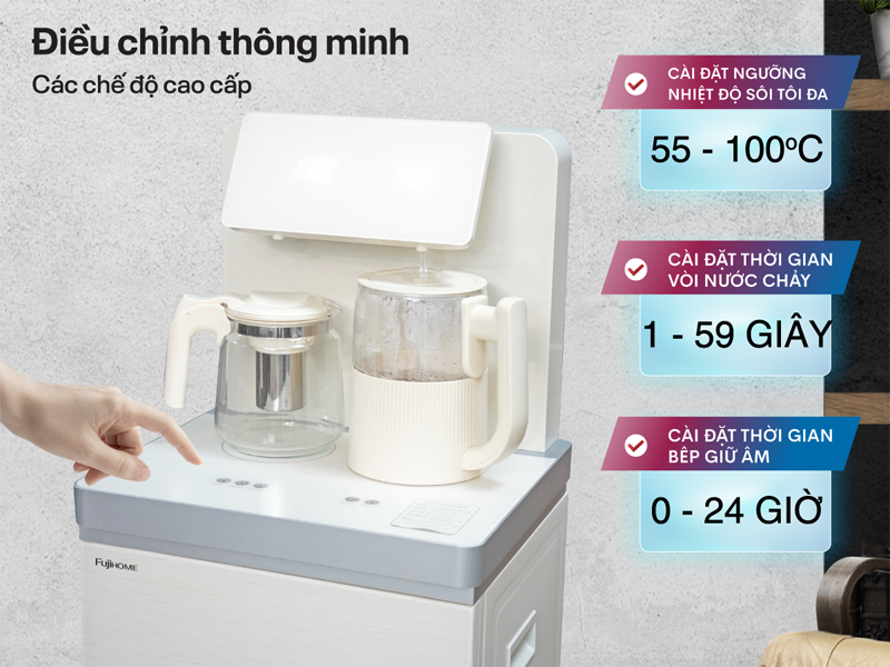Cây nước nóng lạnh kết hợp bàn pha trà, cafe FujiHome TB-231C - Hàng chính hãng