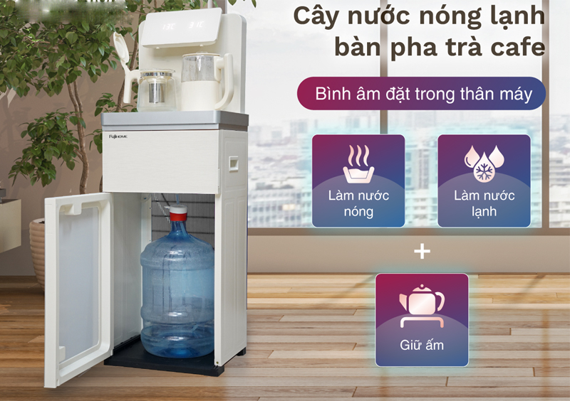 Cây nước nóng lạnh kết hợp bàn pha trà, cafe FujiHome TB-231C - Hàng chính hãng