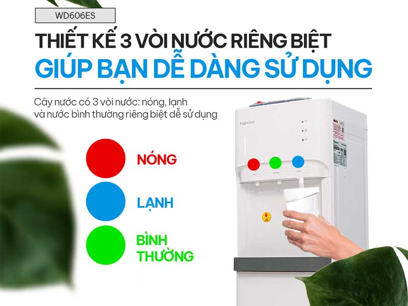 Cây nước nóng lạnh bình âm Fujihome WD606ES - Hàng chính hãng