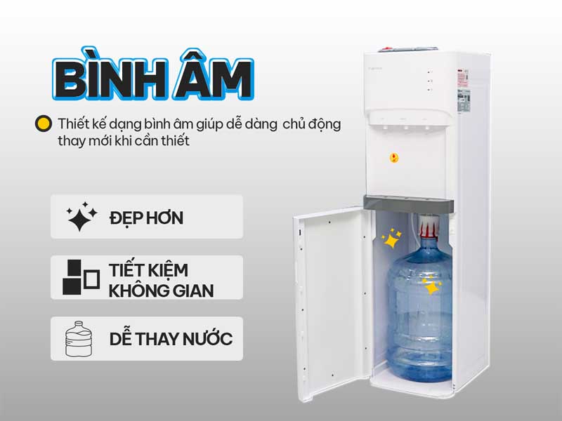 Cây nước nóng lạnh bình âm Fujihome WD606ES - Hàng chính hãng