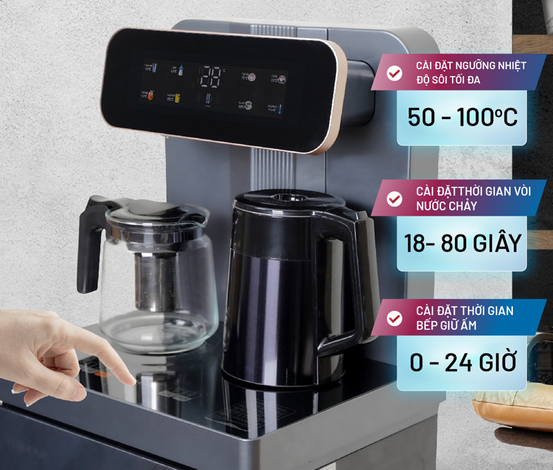 Cây nước nóng lạnh kết hợp bàn pha trà Fujihome TB243A - Hàng chính hãng