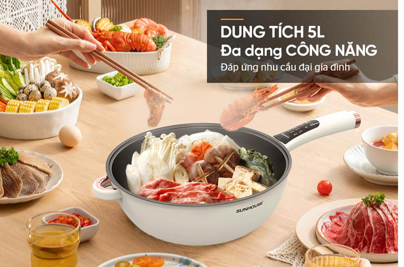 Chảo điện đa năng Sunhouse SHD4555 - Hàng chính hãng