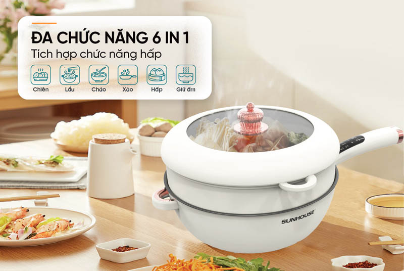 Chảo điện đa năng Sunhouse SHD4555 - Hàng chính hãng