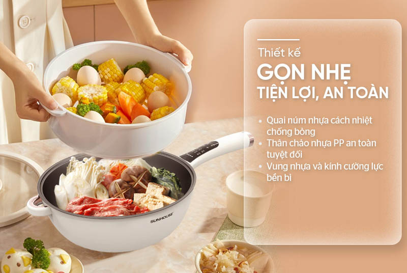 Chảo điện đa năng Sunhouse SHD4555 - Hàng chính hãng