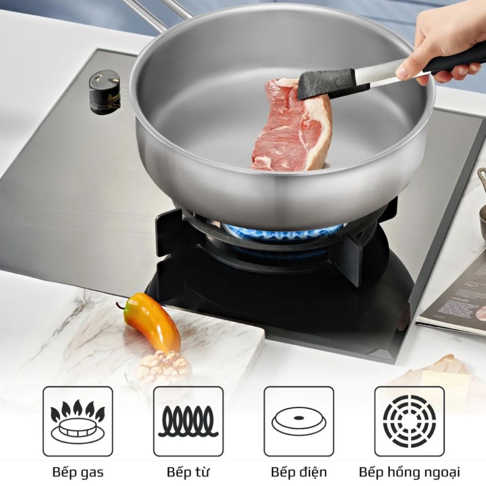 Chảo inox Olivo P2055   - Hàng chính hãng