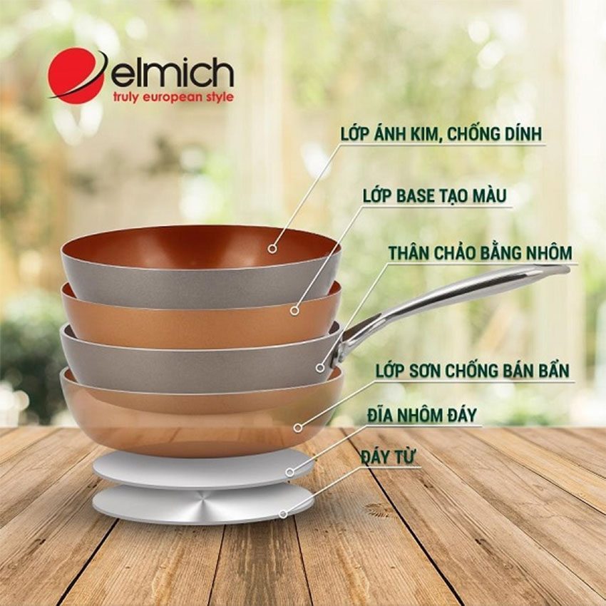 Chảo phủ sứ Royal Deluxe Plus 20cm Elmich EL-1138 - Hàng chính hãng