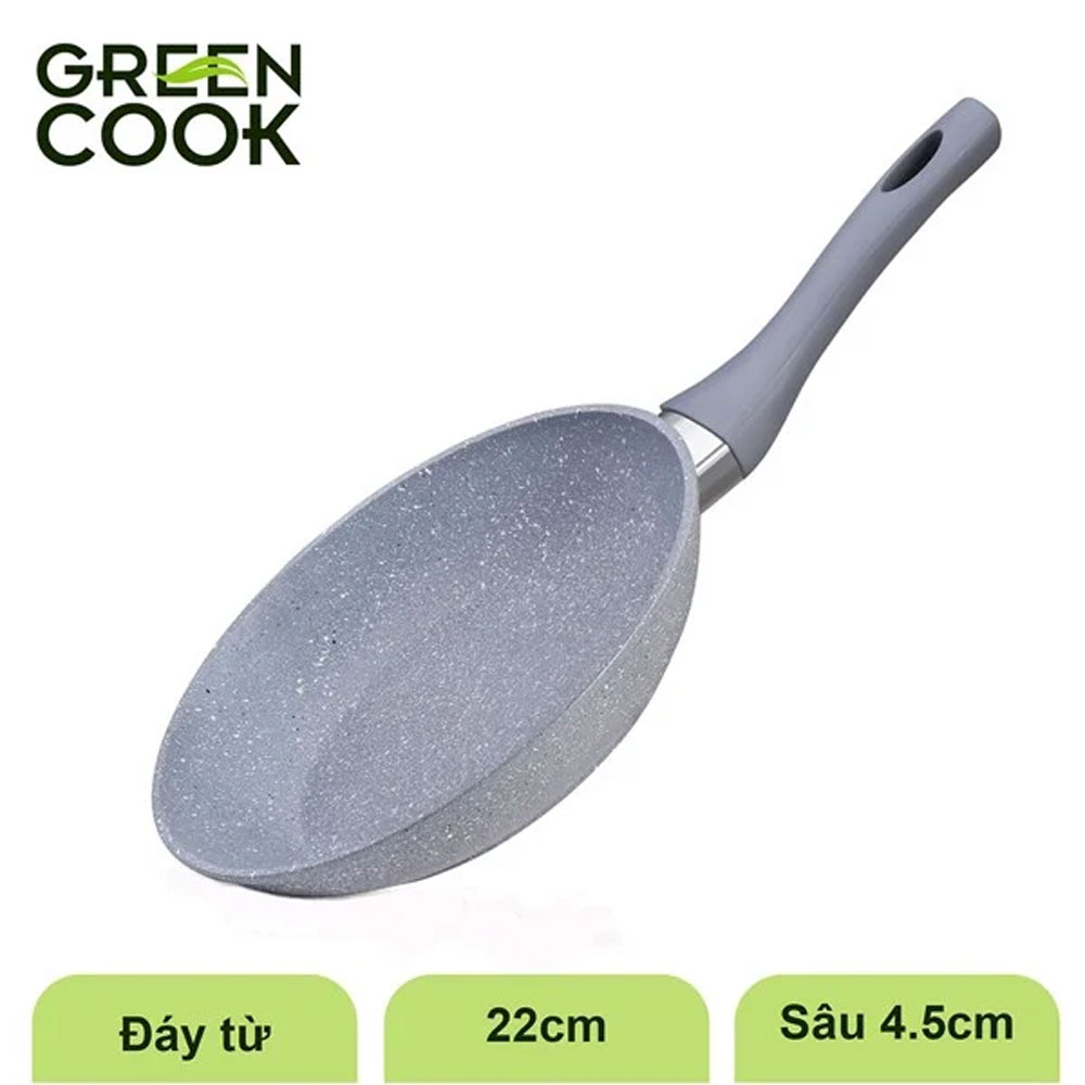 Chảo vân đá Green Cook GCP01-22IH (22cm) - Hàng chính hãng