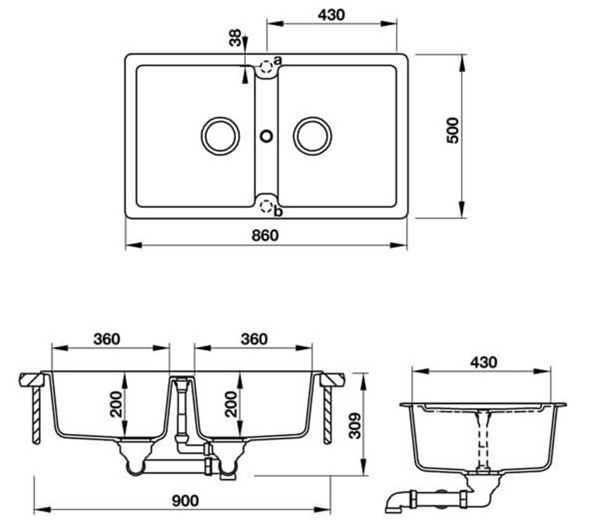 Chậu đá Hafele Julius HS-GD8650 570.36.400 - Hàng chính hãng