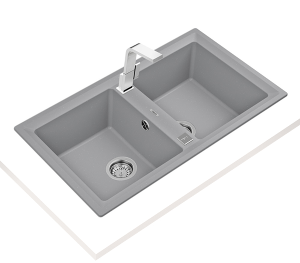 Chậu rửa chén Teka STONE 90 B-TG 2B Grey - Hàng chính hãng