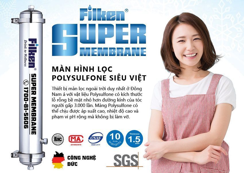 Cột lọc nước Filken UF Membrance UF-2000 - Hàng chính hãng