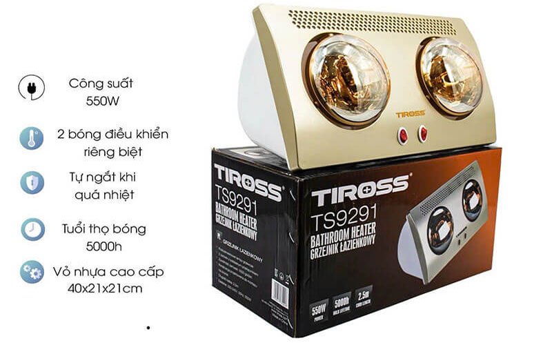 Đèn sưởi nhà tắm Tiross TS9291 - Hàng chính hãng